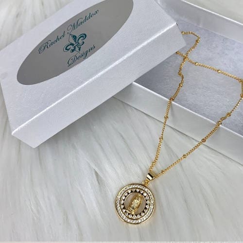 Gold Virgin Mary Necklace (box)