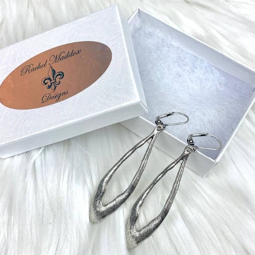 Long Open Drop Leverback Earrings