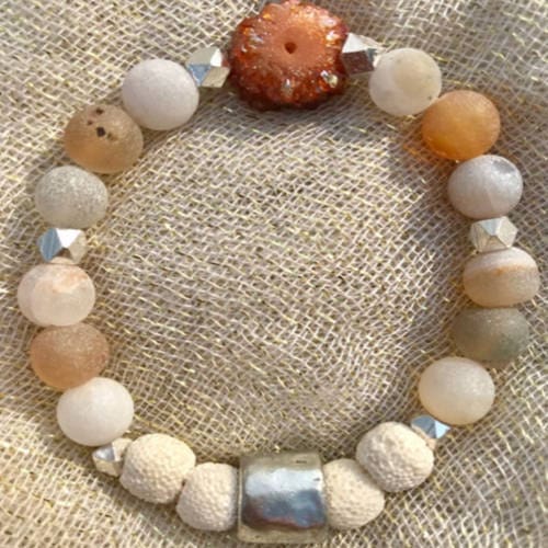 Red Matte Druzy Agate Beads Essential Oil Diffuser Bracelet