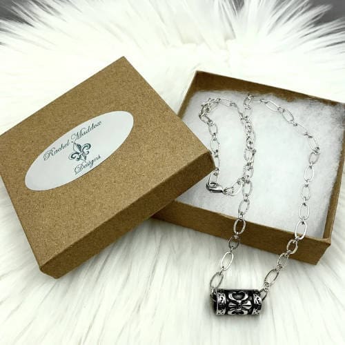 Unique Fleur de Lis Tube Necklace