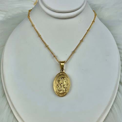 St. Joseph Oval Religious Pendant Necklace