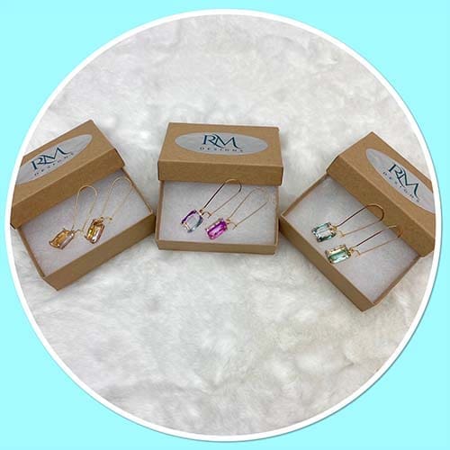 AB Charm Earrings - 3 box view