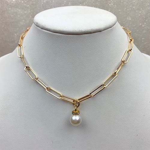 Pearl Paperclip Necklace