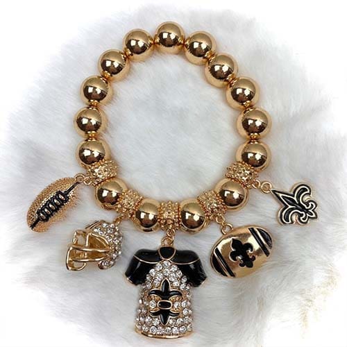 Fleur de Lis Football Bracelet