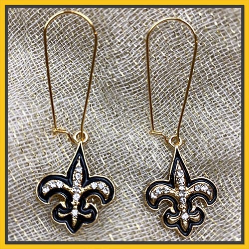 Fleur de lis enamel earrings