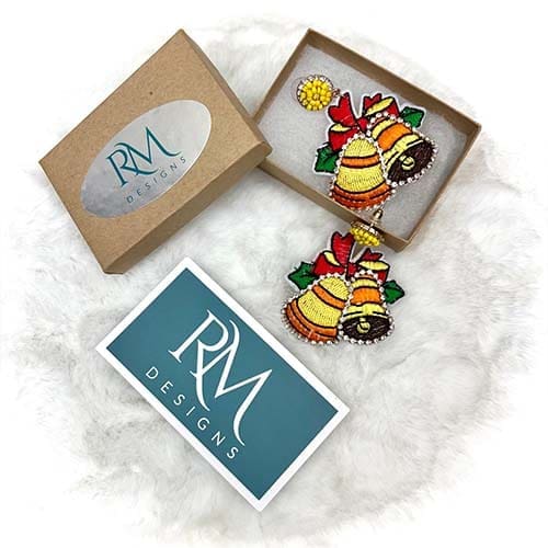 Red & Yellow Jingle Bell Earrings