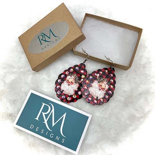 Santa Wooden Earrings 2