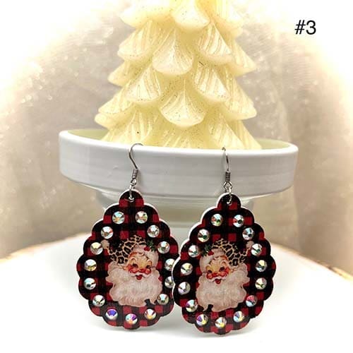 Santa Wooden Earrings 2