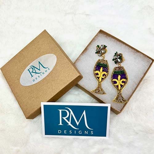 Beaded Wine Earrings