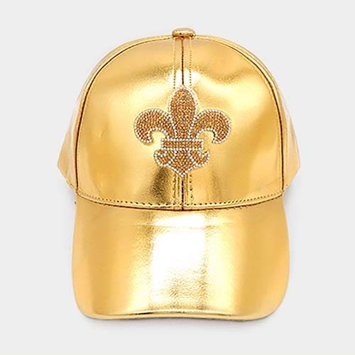 Gold Fleur De Lis Baseball Cap