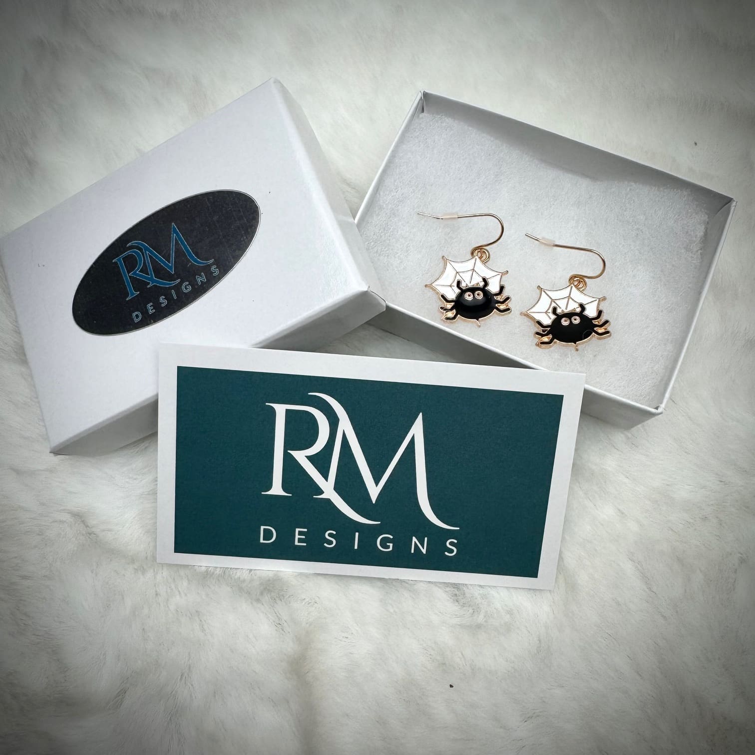 Halloween Spider Web Dangle Earrings - Image 5